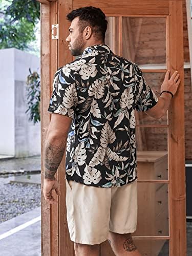 Luboza Dvodijelna odjeća za muškarce Muška Tropical Print Košulja i šorc od struka
