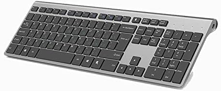 Tastatura bežična tastatura i miš, 2.4 GHZ stabilna veza punjiva baterija, Crna Siva Srebrna bijela