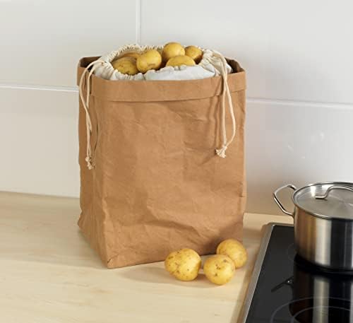 Wenko torba za pohranu od papira sa pamučnim poklopcem, 20 x 25 x 38 cm, smeđa
