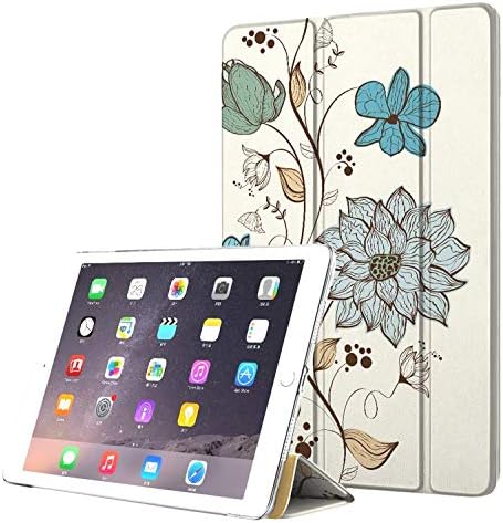 Durasafe Cullers iPad 9.7 inča 2014 Air 2 Gen [Air 2nd] MH2V2L / MG2U2LL / A MGLW2L / A MGL12LL / A MH0W2LL / TINKNI SLIM LAKOMEGITE ZAŠTITNI PC Clear Flip Flowers