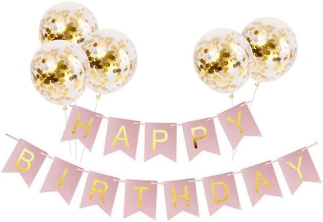 Oyalma 1set 12inch višebojni sretan rođendan pismo banner klizanje zlata konfeta balon za bebe tuširanje