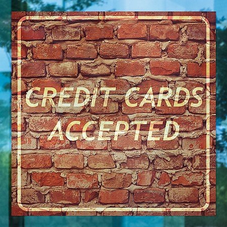CGsignLab | Kreditne kartice prihvaćene - prozori za stare od opeke Cling | 5 X5