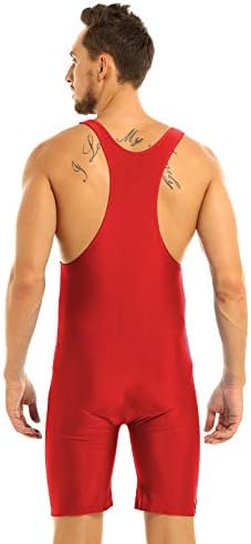 Feeshow Muški hrvanje singl One komad Sport Bodysuit Leotard teretana Outfit Donje rublje
