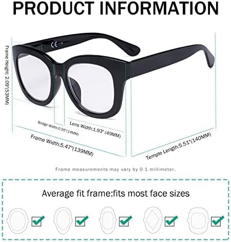 Okretač uštedite 10% na 5 pakovanja Žene Retro prevelike naočale za čitanje i 4 pakovanja prevelizirani kvadratni
