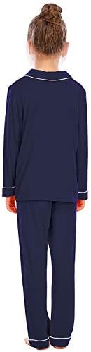 Veseacky Unisex djevojke dječaci pidžama duge rukave odjeća za spavanje dugme-dole 2 kom Pjs Set za