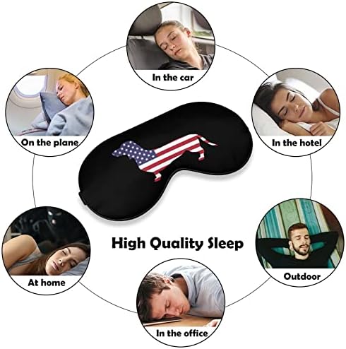 Patriotska jazavčana američka zastava smiješno spavanje maska ​​za oči meko slijepo naboru za oči s