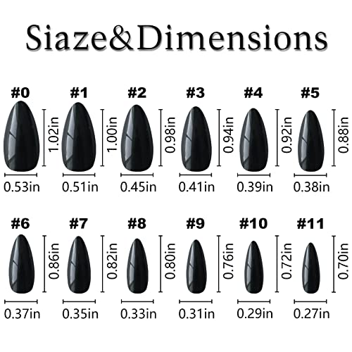 LoveOurHome 240pc kratka bademova presa na noktima u boji crni lažni Savjeti za nokte Full Cover umjetni