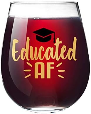 Obrazovani Af čaša za vino Tumbler diplomski poklon 15 oz dr Masters doktorat stepen MSW MBA diplomirani