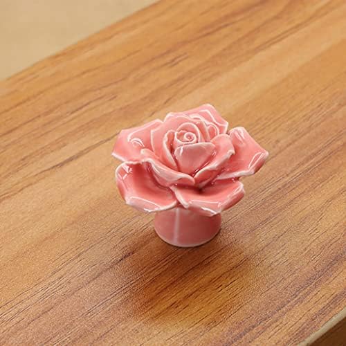 ESreake 4-Pack Rose Ceramic dugmad, Rose Flower Ceramic Vintage vuče kuhinjski ormar toaletni