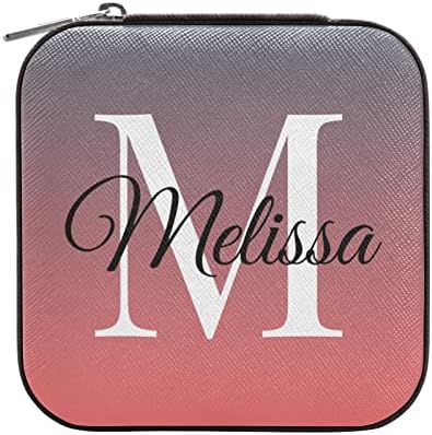 Ružičasti gradijent prilagođena putna torbica za nakit PU Koža personalizirana Prijenosna kutija za nakit organizator