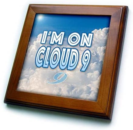 3drose slika riječi Im na oblaku devet sa oblakom u pozadini-uokvirene pločice