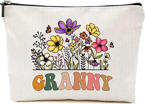 Granny Wildflowers Pokloni za majčine torbe za dane - baka cvijeća poklon torbe - mama bake rođendanski pokloni - putni kozmetički torba za rođendan