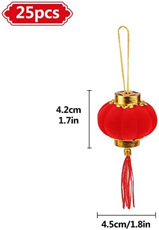 25 komada crvene kineske lampione, mini kineski crveni lampioni, tradicionalni viseći papir ukrasi lampiona