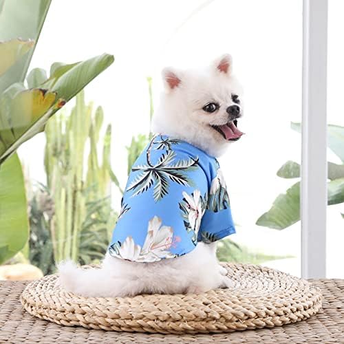 Odeća za male pse Pet ljetne T majice Havaji stil cvjetne košulje na Havajskim tiskanim majicama prozračna hladna odjeća na plaži na plaži na plaži na plaži za majicu za malu mačju kućni ljubimci