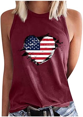 Ženska američka košulja za nezavisnost ljetni tenk 4. jula Patriotski vrhovi bez rukava slobodni