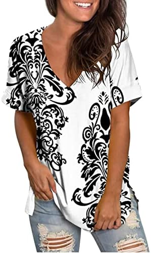 MTSDJSKF Košulje Žene Ležerne prilike Ležerne prilike Elegantni ispisani košulja s kratkim