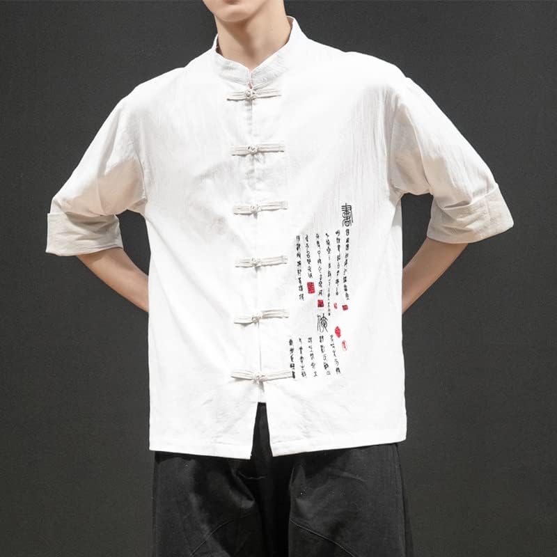 Kineska hanfu bluza stil muškarci Ležerne košulje Retro veze qipao vrhovi kung fu majica harem