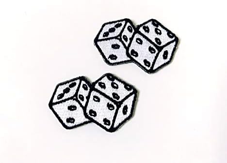 Mala veličina set 2 kom. Mini kockice Bijela boja Slatki logo vezeni sa šivanjem željeza na zakrpa za ruksake