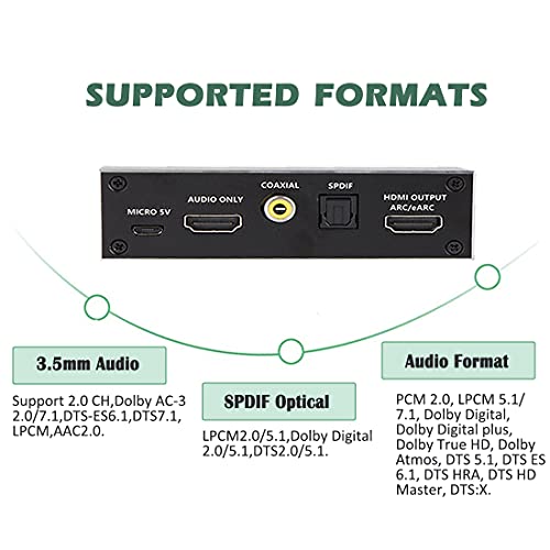 4K HDMI audio ekstraktor razdjelnik, HDMI do HDMI + optički toslink SPDIF + 3,5 mm Audio priključak