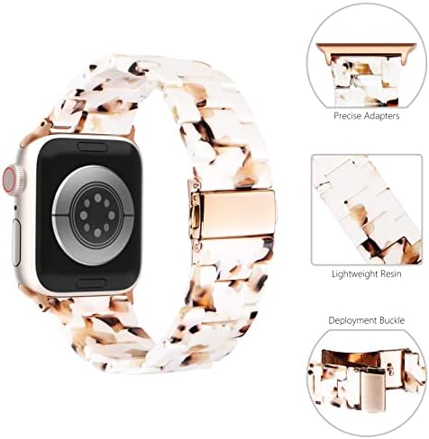 Kades Resin Apple Watch Band kompatibilan je za sat seriju ultra / 8/7 / SE / 6/5/4/3/2/1 za žene, remen