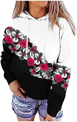 Žene Casual dukserice modni Tie dye Print Patchwork Dugi rukav pulover bluza vezica džep labavi Duks