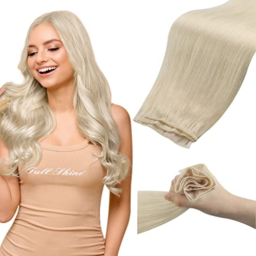Full Shine Invisible Weft Hair Extensions Human Hair Hand Tied Sew In Weft Extensions Remy Hair 55