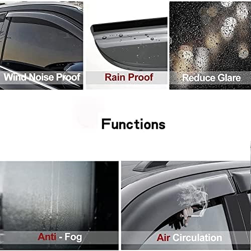Vicojetor originalni bočni prozor Deflektor vjetra, 4pcs In-Channel Lijep traka za kišu za zaštitu od kiše,