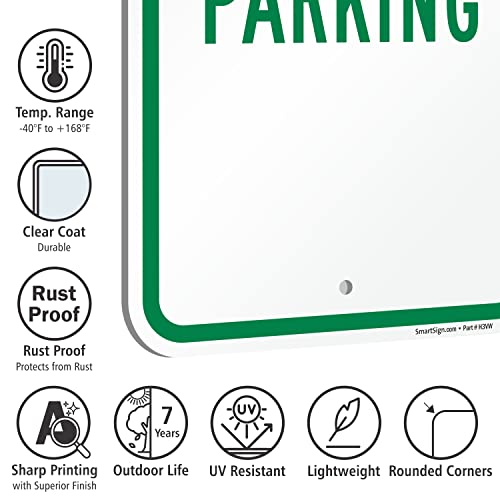 SmartSign rezervirani parking, 18 x 12 inča, 2 mm aluminijski kompozit, unaprijed izbušene rupe, izrađene