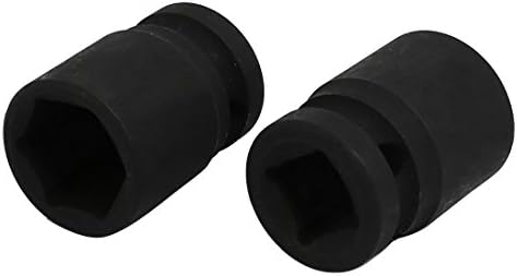 AEXIT 2PCS 1/2 Ručni alati kvadratni pogon 19mm 6 točka HEX utičnica 38mm Dužina udara adapter crni model: 15AS505QO325