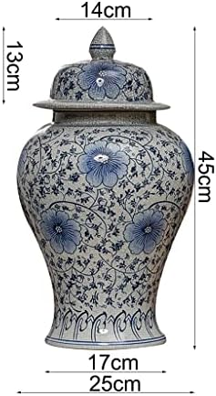 Jingdezhen Antikni puknuli porculanski đumbir s poklopcem, ukrasna keramička vaza za kućni dekor, ukras stola središta cvjetnog aranžmana