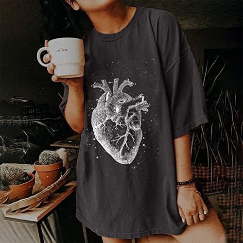 Ženske ljetne vrhove Grunge Halloween majice 2022 Vintage grafička majica za majicu s nerviranim gotičkim
