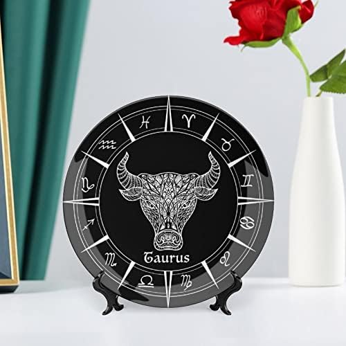 Zodijački znak Taurus smiješna kost Kina Dekorativna ploča okrugla keramičke ploče zanat sa zaslonom