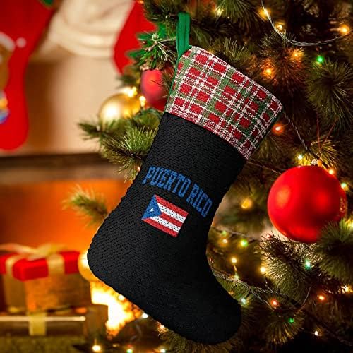 Zastava Portoriko Bićnica Božićne čarape Reverzibilna boja Promjena čarobnih zaliha za klipi