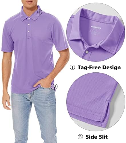 Magcomsen muške polo košulje 3 tastera casual radne majice Brzo suho kratki rukav za golf majica