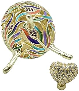Šarena kutija za jaje šareno srce ukrašena kristalima za skladištenje nakita za skladištenje za ruke za ruke poklon ideja za kućni dekor