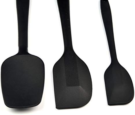 Silikonska lopatica Set, 3 kom otporna na toplotu Crna lopatica Set Non Stick gumeni kuhinjski