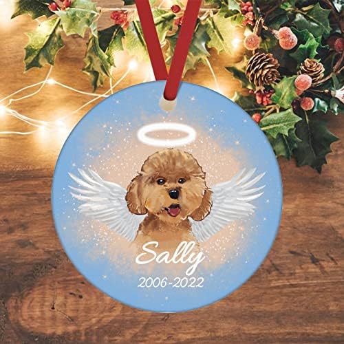 Memorijalni pas prilagođeno ime datum Ornament spomen Pet tema keramički Božićni ukrasi 3 inčni Memorijalni