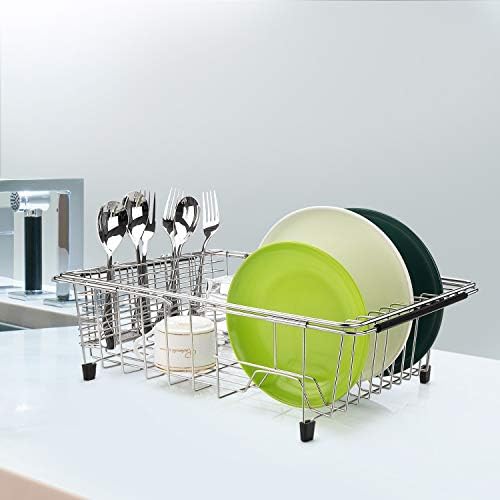 Slideep proširivi nosač za sušenje jela, 202 nehrđajući čelik preko posude za sudoper, u sudoperu ili na suodlovničkim