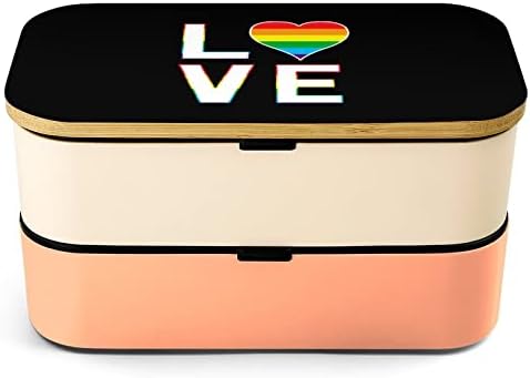 Gay Love Rainbow LGBT dvostruki sloj Bento ručak s pribor za ručak Spakiraj kontejner za ručak uključuje 2 kontejnere