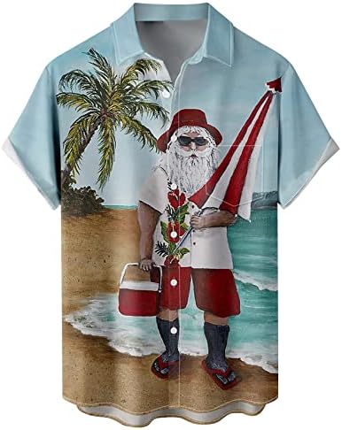 DSODAN božićni mens majice s kratkim rukavima, smiješna Xmas grafička košulja za kuglanje Casual Party Dizajnerska