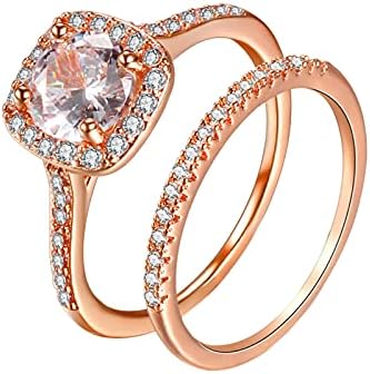 2023 Nova žena Gold Rhinestone Dva nakita 610 prstenaste prstenove ružine veličine Vjenčanje bijeli