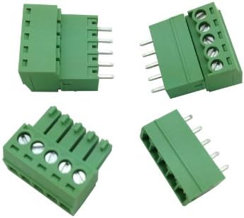 200 kom Pitch 3.5 mm 5way/pin Screw Terminal blok konektor w / ravno-pin zelene boje Pluggable tip Skywalking
