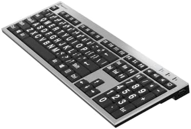 Logickeyboard BROWPrint bijeli na crno-kom tanki tastaturi - kompatibilan sa Windows XP, Vista,