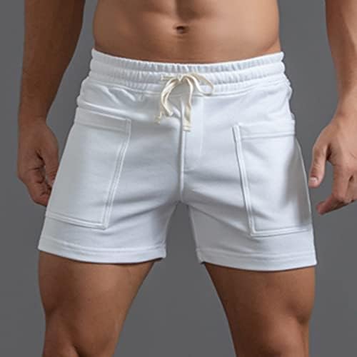 Bmisegm kratke hlače za muškarce muške ljetne jednobojne velike džepove pantalone džepne vezice labavi Casual