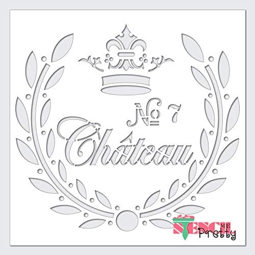 Šablon-francuski Chateau Vintage rustikalni Shabby DIY šablon za potpis najbolje vinilne velike šablone za farbanje na drvetu, platnu, zidu itd.- Multipack / Briljantan Materijal Plave Boje