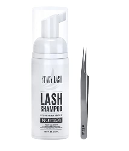 STACY Lash Lash šampon 50ml STL-3 izolacijska pinceta u obliku slova F/sredstvo za čišćenje pjenjenja za kapke