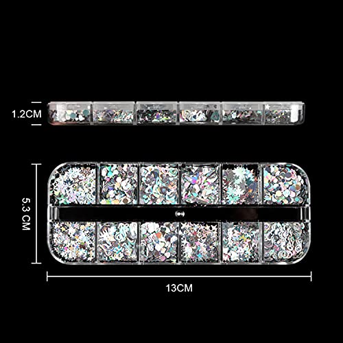 Holografski nokat Glitter šljokice 3D Laser Sliver Glitters Decor Nail Art Accessories Letters