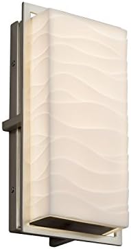 Porcelina-Avalon mali LED vanjski zid Sconce - Umjetna porculanska nijansa s dizajnom valova - tamna