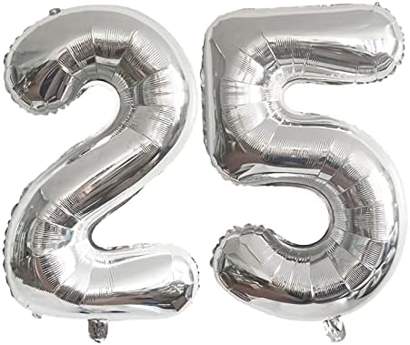 ESHILP 40 inčni broj balon balona broj 25 Jumbo divovski balon broj 25 balon za 25. rođendan