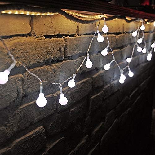 JFEIBLUE-Garland LED sferna bajkovita žičana svjetla, koja se koriste za porodična vjenčanja i festivalska svjetla za vanjsku dekoraciju, praznična Božićna svjetla 10M, Bijela
